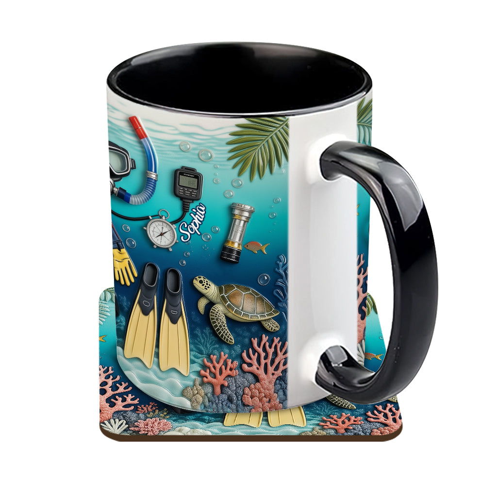 Suba Diving Lovers - Personalized Scuba Diving Accent Mug & Coaster