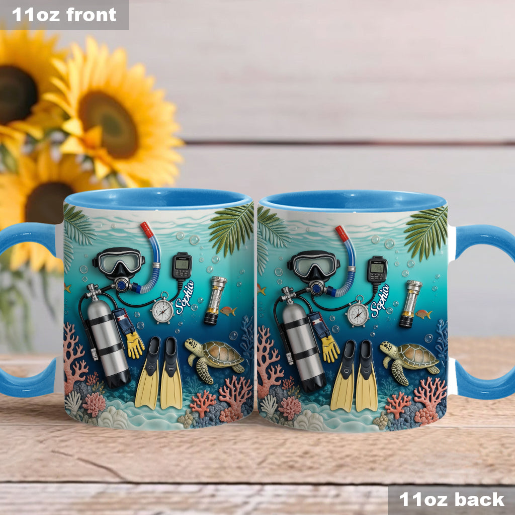 Suba Diving Lovers - Personalized Scuba Diving Accent Mug & Coaster