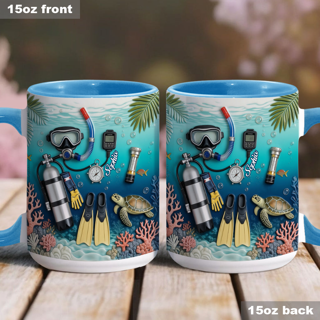Suba Diving Lovers - Personalized Scuba Diving Accent Mug & Coaster