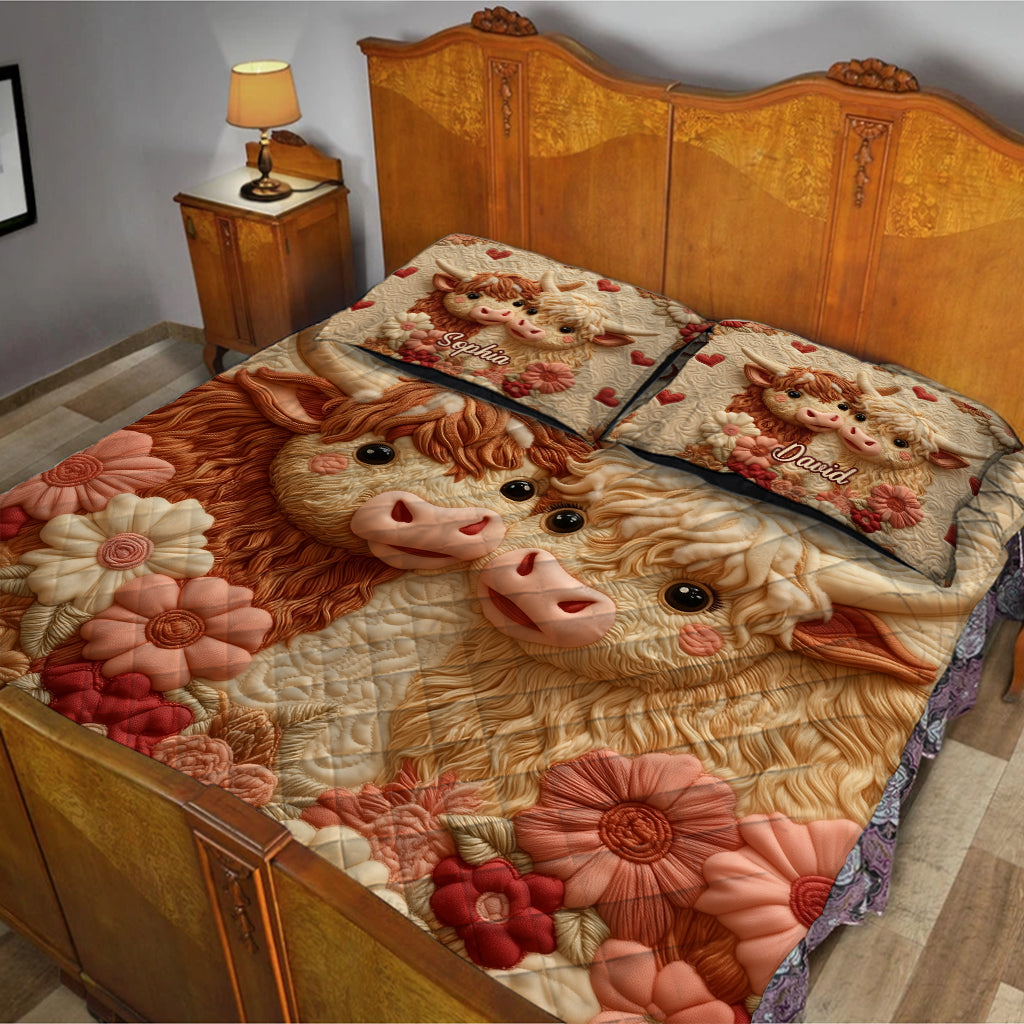 You & Me We Got This - Personalized Highland Cow Quilt Set