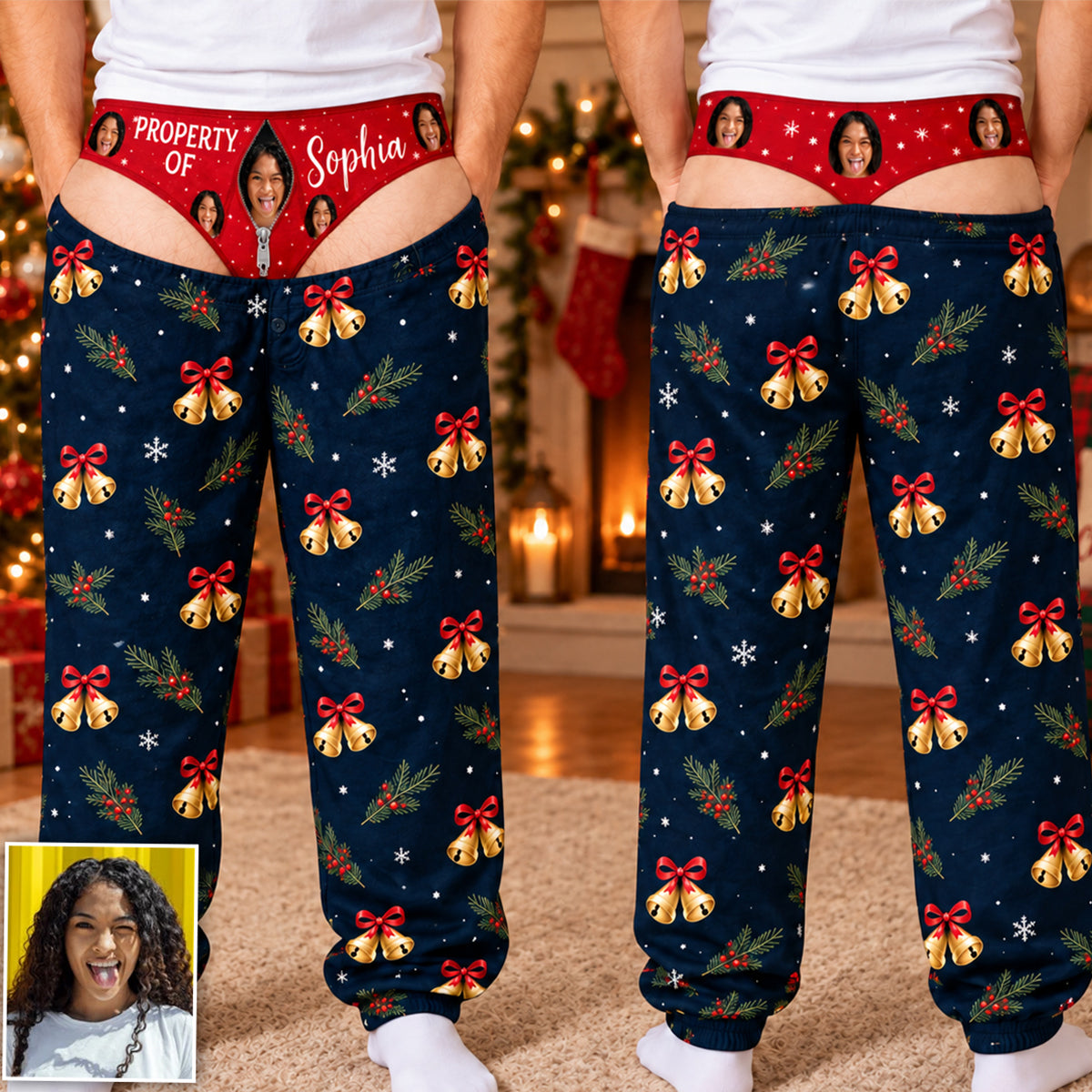 Funny Christmas For Men - Personalized Spicy Couple Unisex Sweatpants