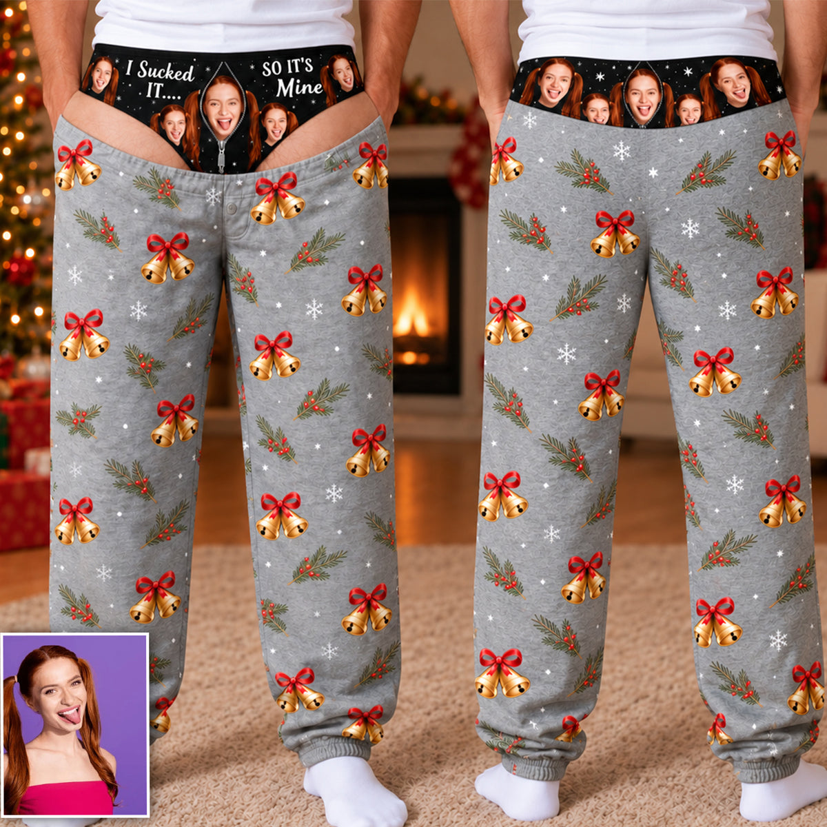 Funny Christmas For Men - Personalized Spicy Couple Unisex Sweatpants