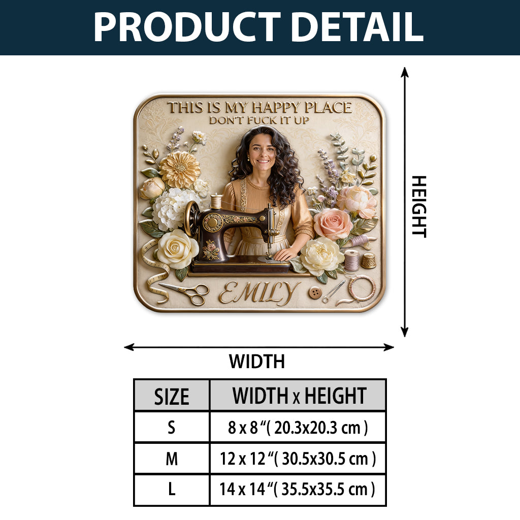 Sewing Room Decoration - Personalized Sewing 3D Printed Cut Metal Sign