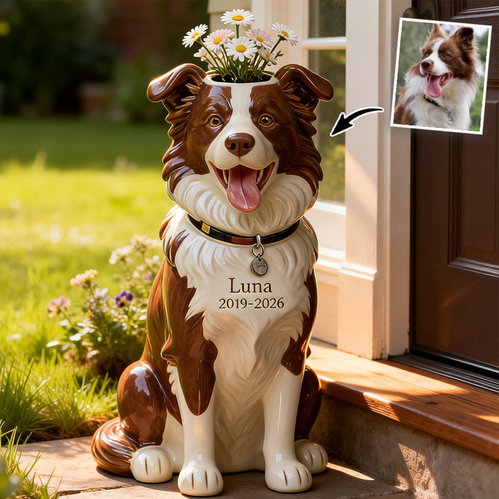 Pet Memorial Planter - Personalized Dog Acrylic Pot