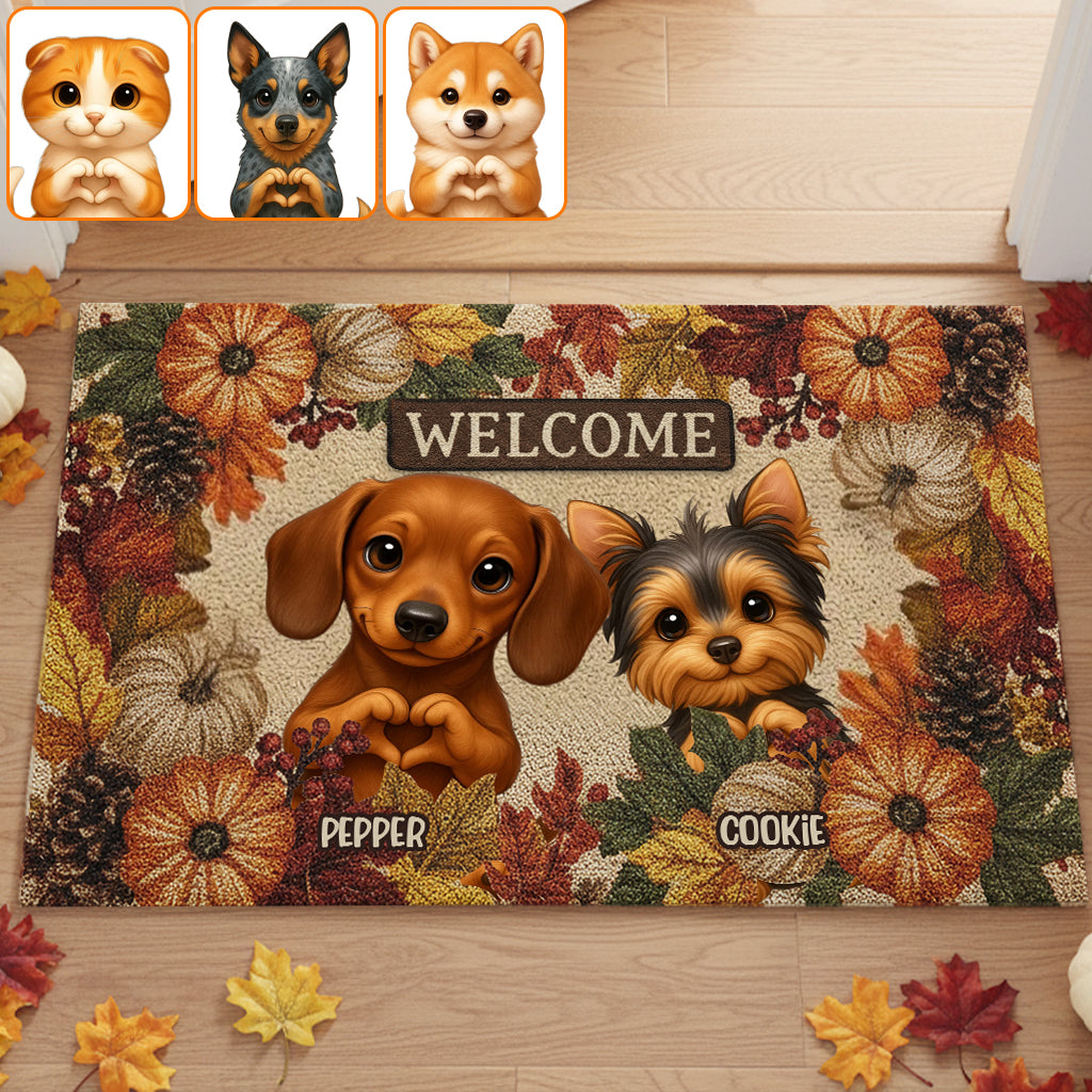 Welcome Fall - Personalized Dog Doormat