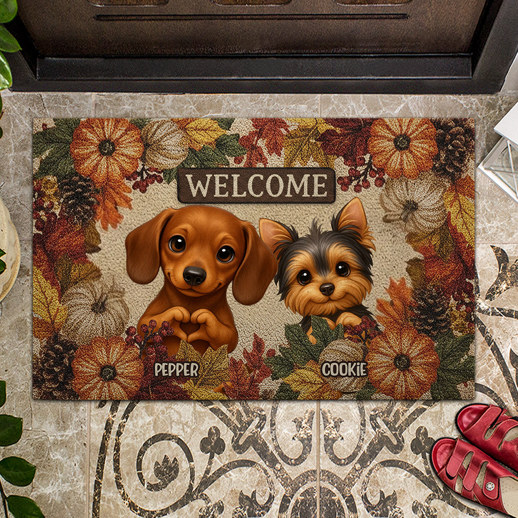 Welcome Fall - Personalized Dog Doormat