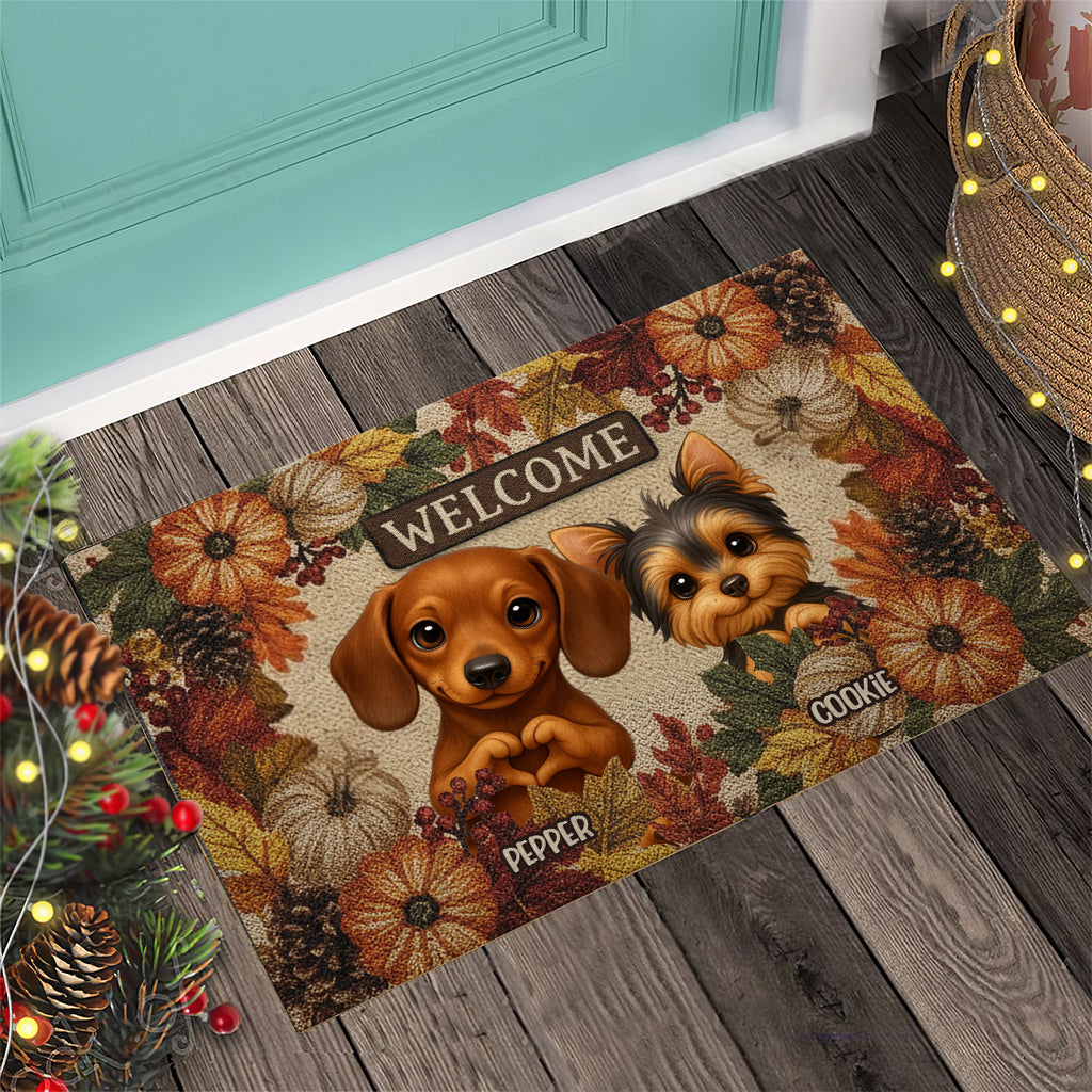 Welcome Fall - Personalized Dog Doormat