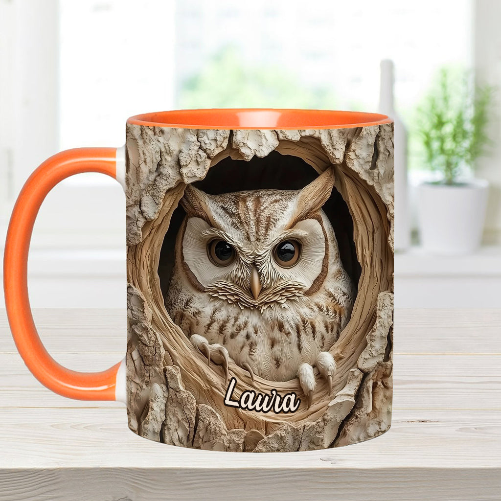 Hollow Watcher - Personalized Owl Accent Mug