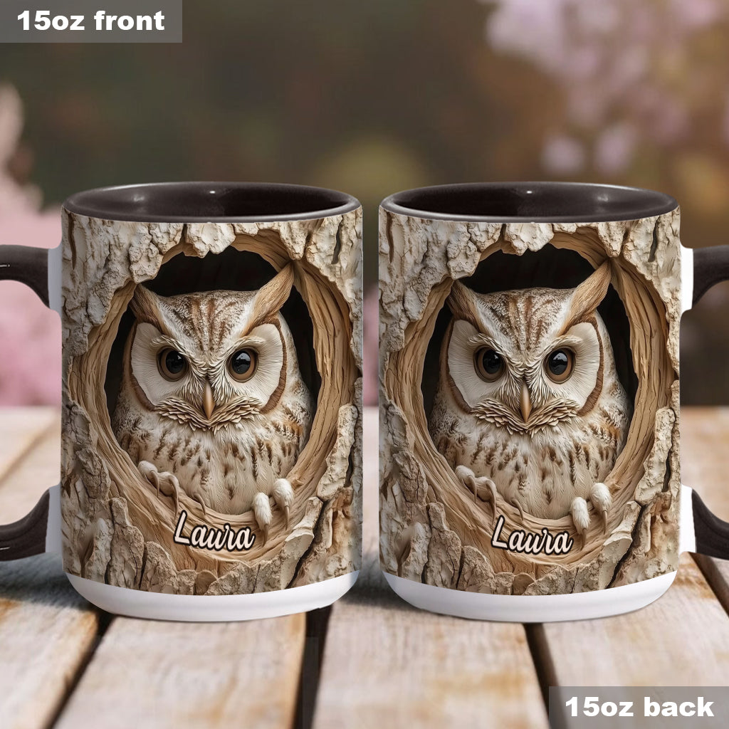 Hollow Watcher - Personalized Owl Accent Mug