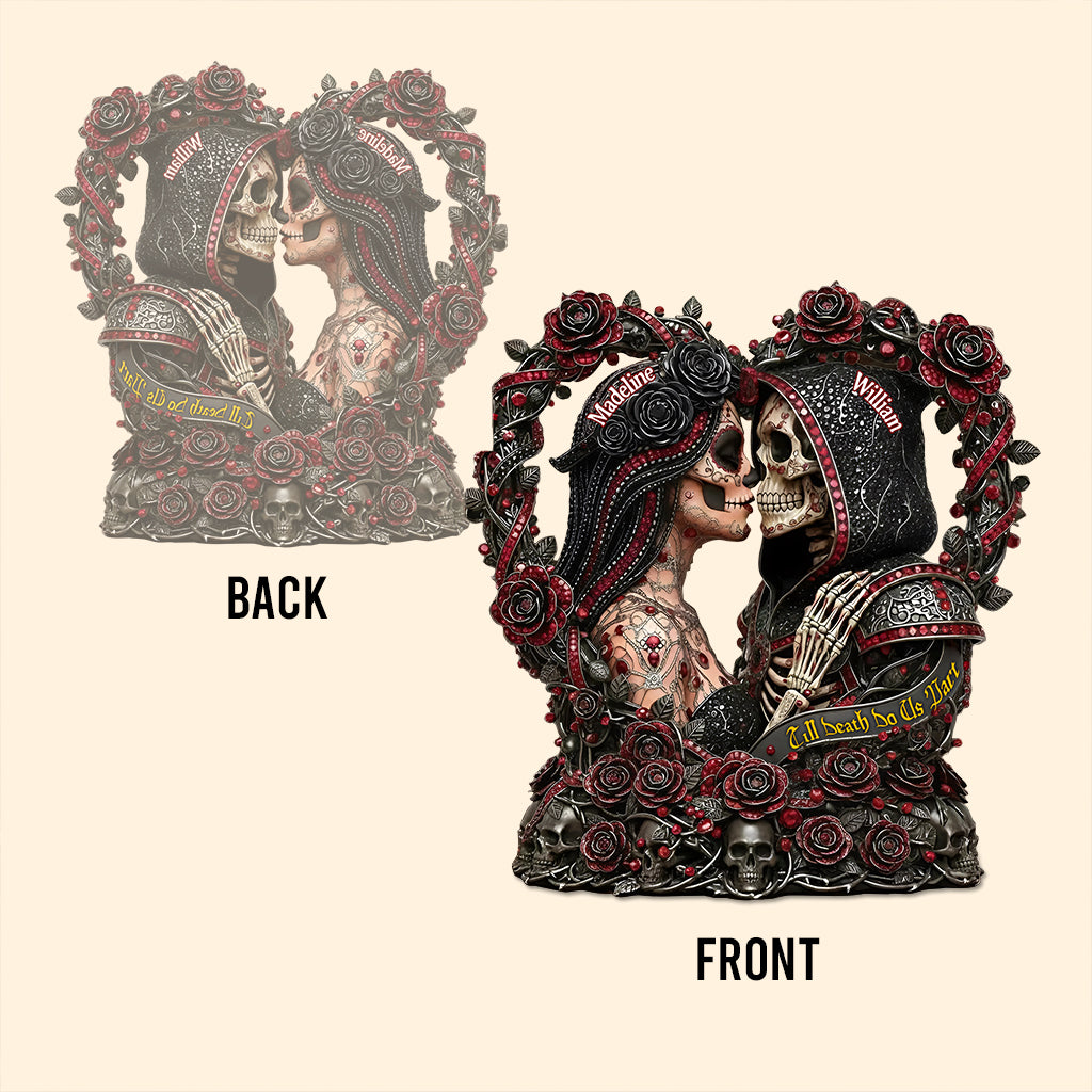 Sugar Skull Till Death Do Us Apart - Personalized Skull Custom Shaped Acrylic Plaque