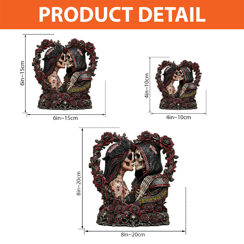 Sugar Skull Till Death Do Us Apart - Personalized Skull Custom Shaped Acrylic Plaque