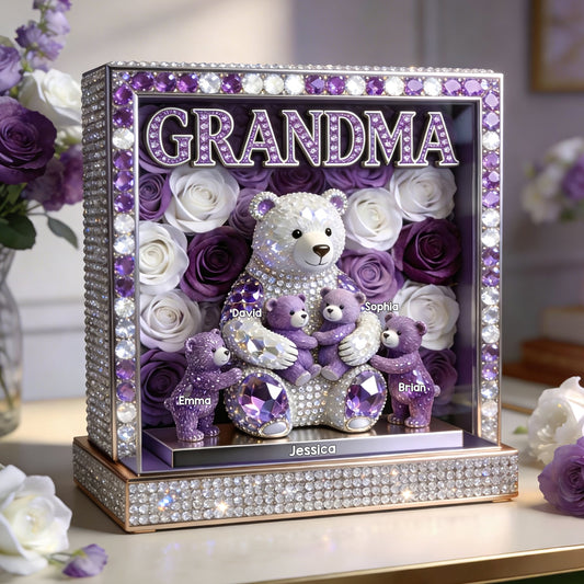 Mom/Grandma Bear - Personalized Mother Custom Shaped Acrylic Plaque
