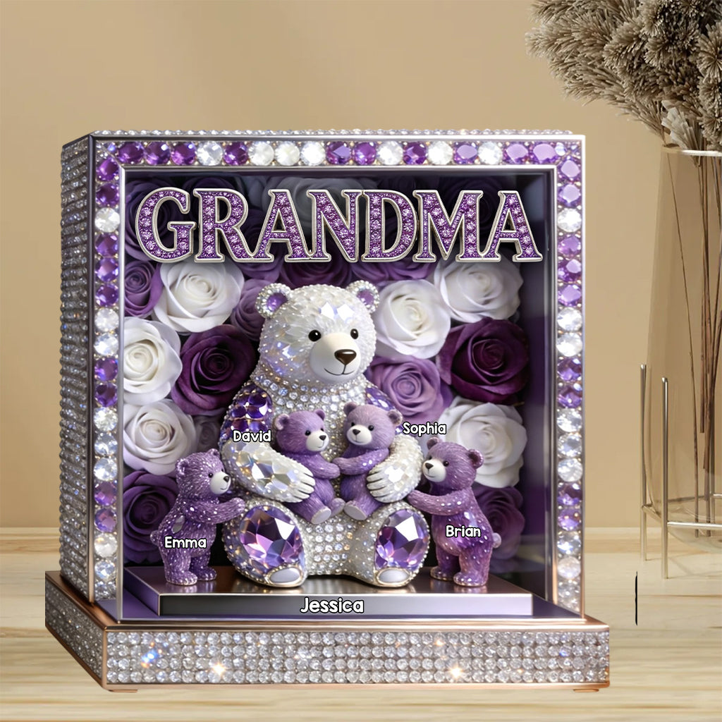 Mama/Oma Bär - Personalisierte Mutter Acrylplakette in Form
