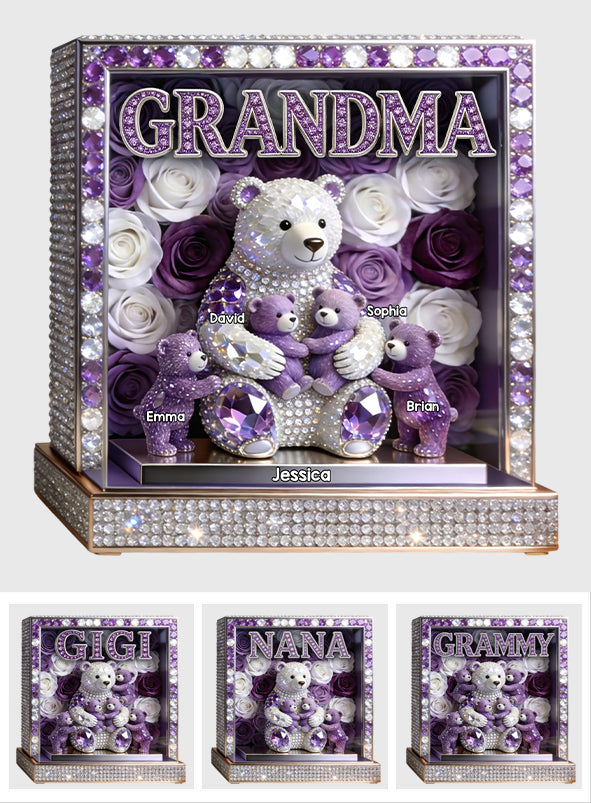 Mama/Oma Bär - Personalisierte Mutter Acrylplakette in Form