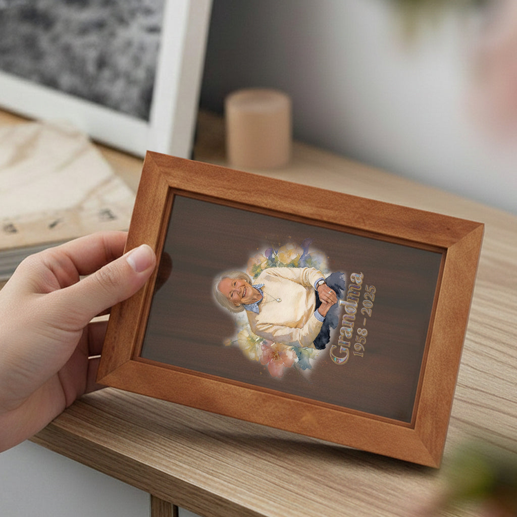 Individuell gestaltbare Gedenkbox aus Holz – nach Foto.