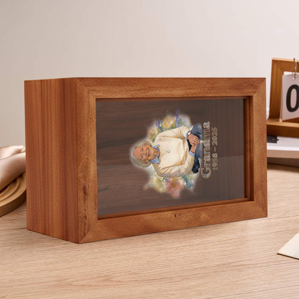 Individuell gestaltbare Gedenkbox aus Holz – nach Foto.