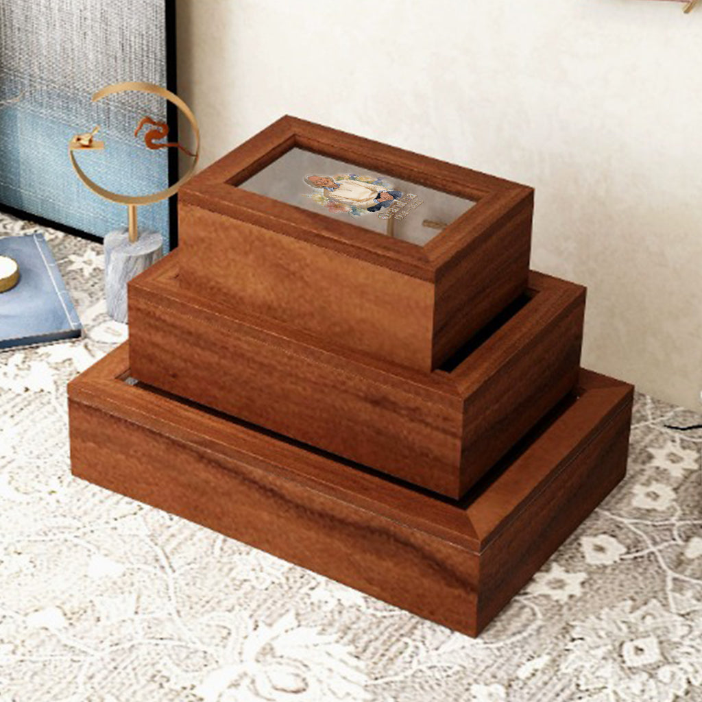Individuell gestaltbare Gedenkbox aus Holz – nach Foto.