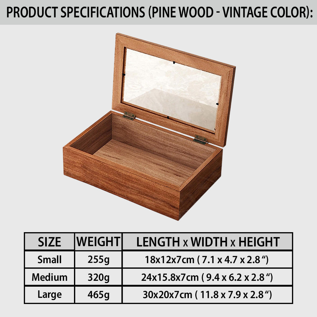 Individuell gestaltbare Gedenkbox aus Holz – nach Foto.