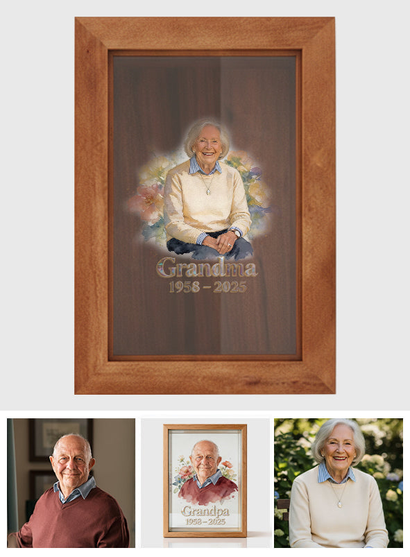 Individuell gestaltbare Gedenkbox aus Holz – nach Foto.