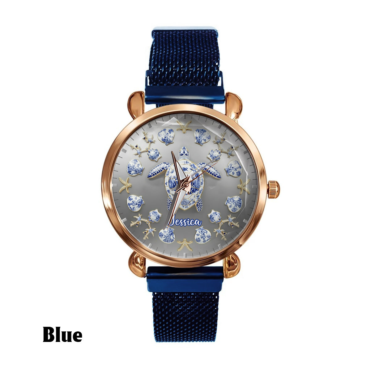 Toile De Jouy Turtle - Personalized Turtle Women Hand Watch