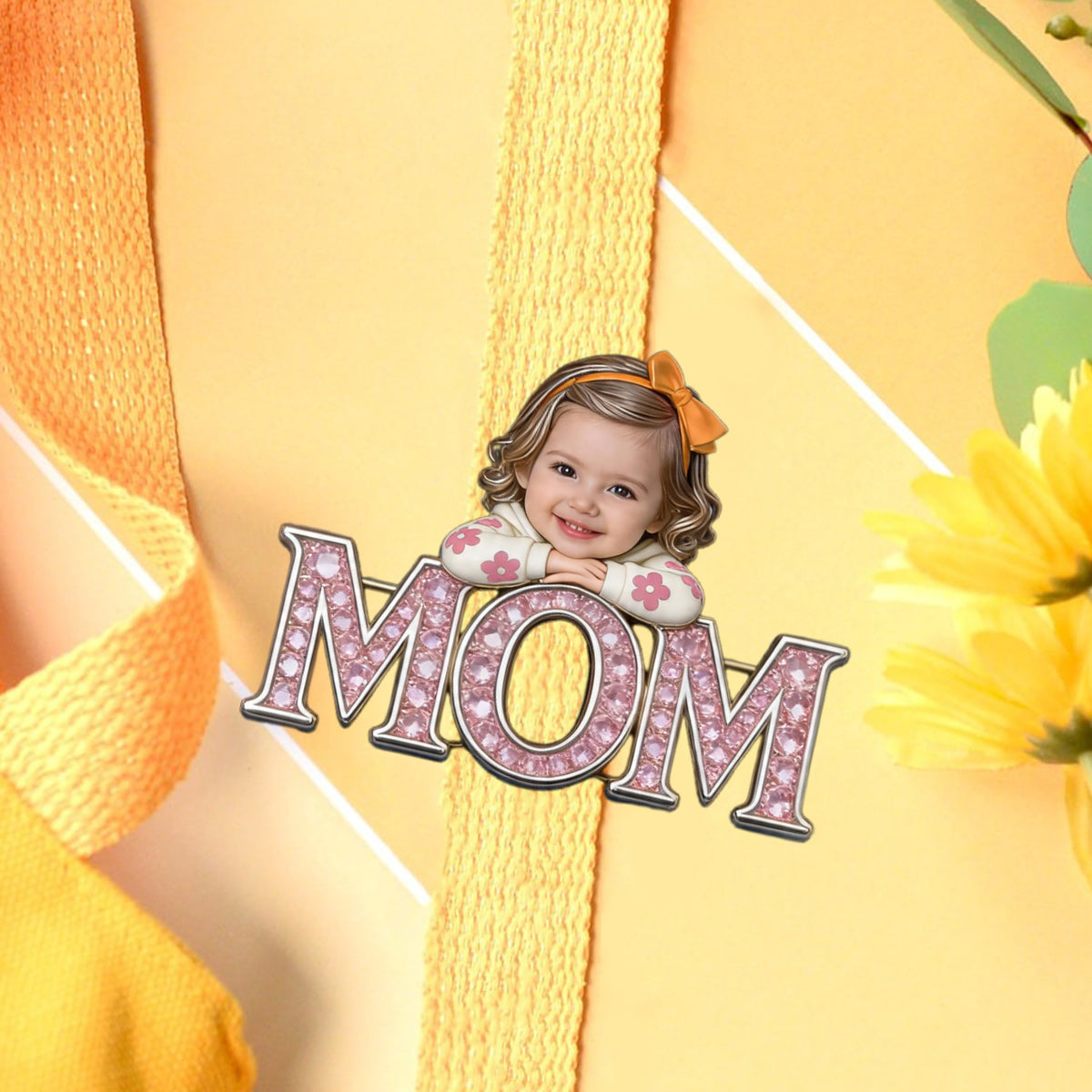 Einzigartiges Muttertagsgeschenk, individuell aus jedem Foto - Personalisierte Mutter-Pin
