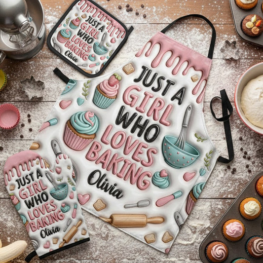 Geschenkidee für Bäcker – Personalisierte Backschürze, Ofenhandschuhe & Topflappen