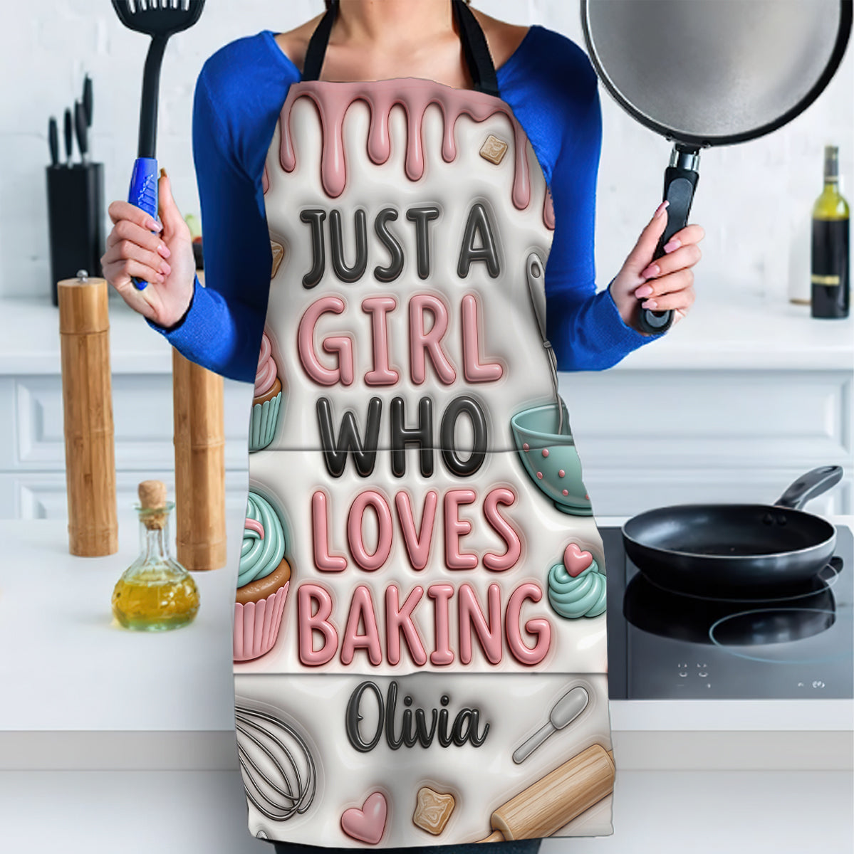 Baker Gift - Personalized Baking Apron, Oven Mitts & Pot Holder