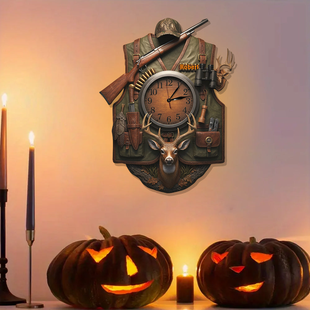 Passionné de chasse - Horloge murale lumineuse LED personnalisée sur le thème de la chasse