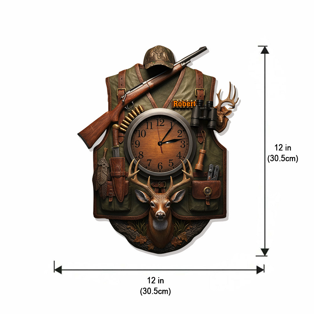 Passionné de chasse - Horloge murale lumineuse LED personnalisée sur le thème de la chasse
