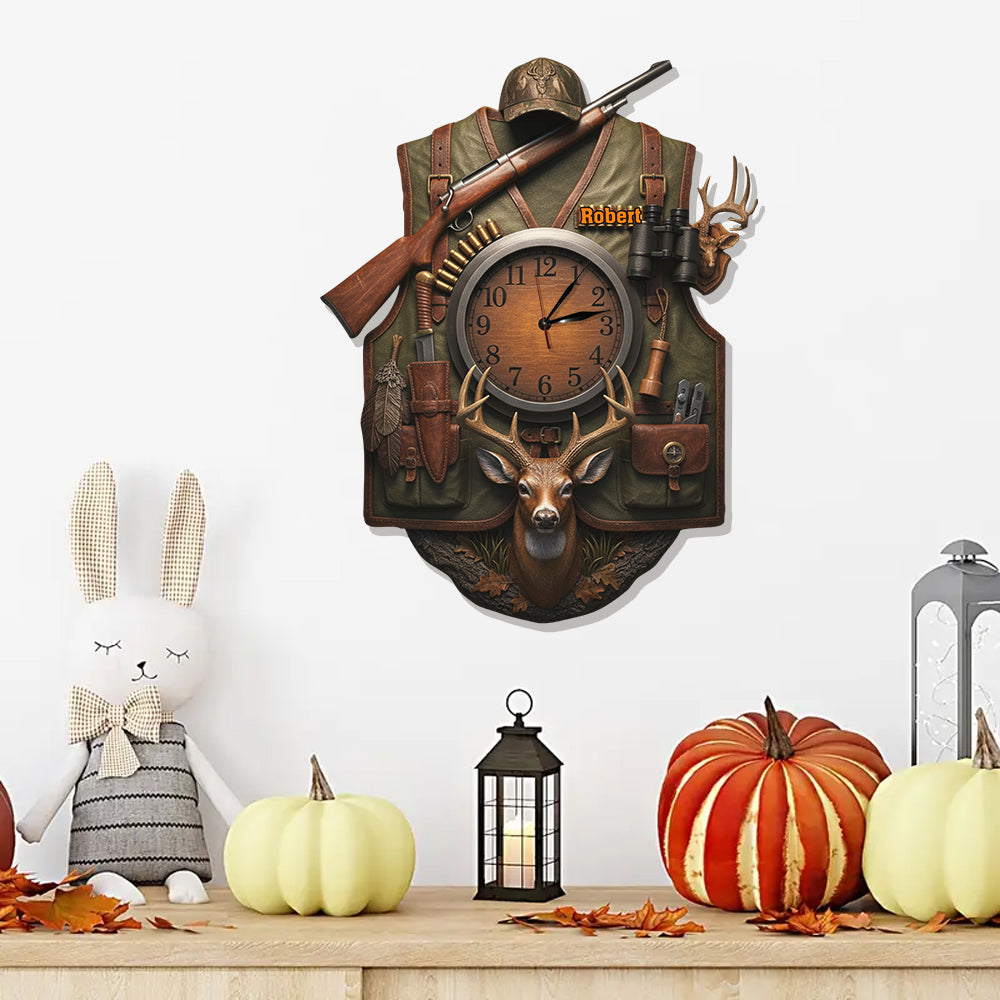 Passionné de chasse - Horloge murale lumineuse LED personnalisée sur le thème de la chasse