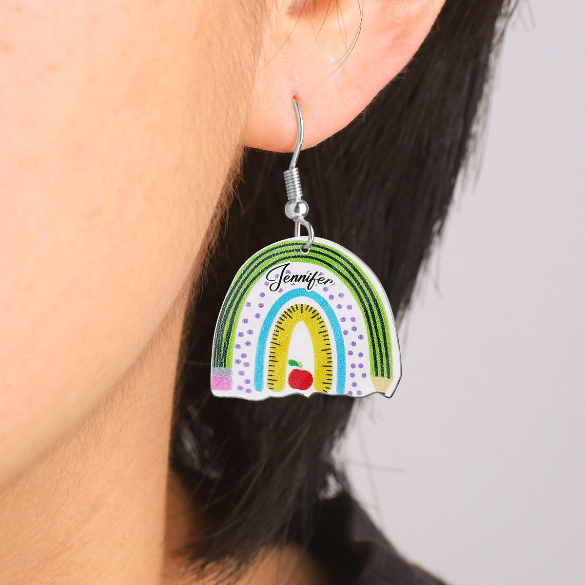 Back To School - Personalized Teacher Earrings