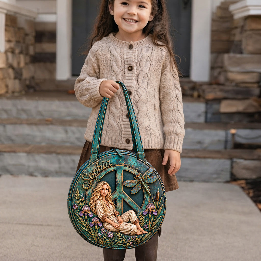 Hippie Souls - Personalized Hippie Custom Shaped Leather Tote Bag