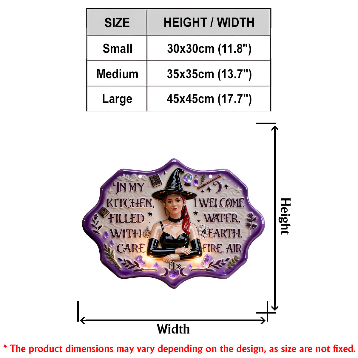 In My Kitchen - Personalized Witch LED Light Acrylic Sign