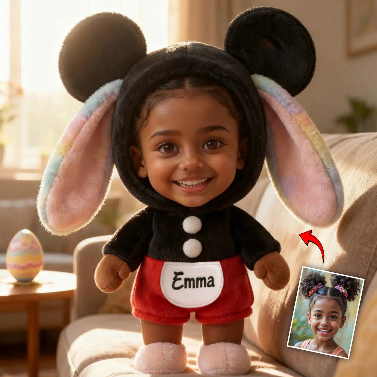 Any Photo Nana's Peeps Gift For Mom, Grandma - Personalized Kid Premium Faux Fur Pillow