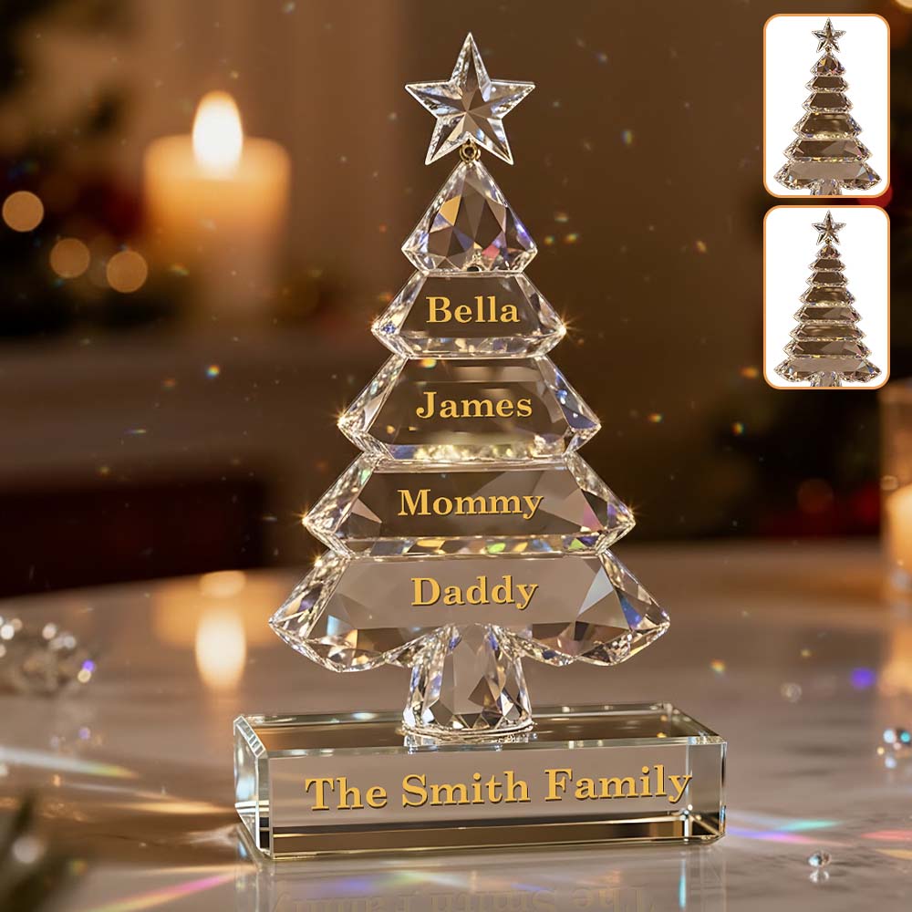 Merry Christmas - Personalized Family Custom Shaped Acrylic Plaque