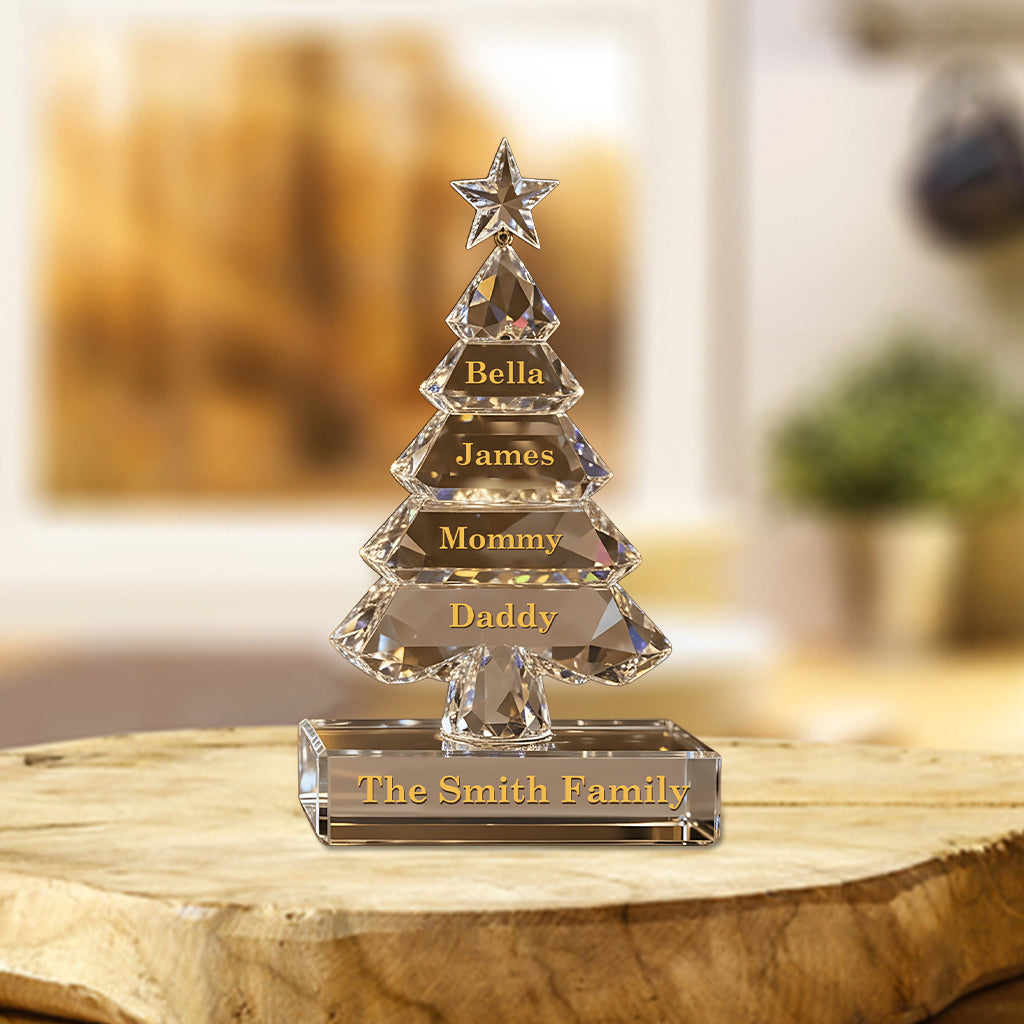 Merry Christmas - Personalized Family Custom Shaped Acrylic Plaque