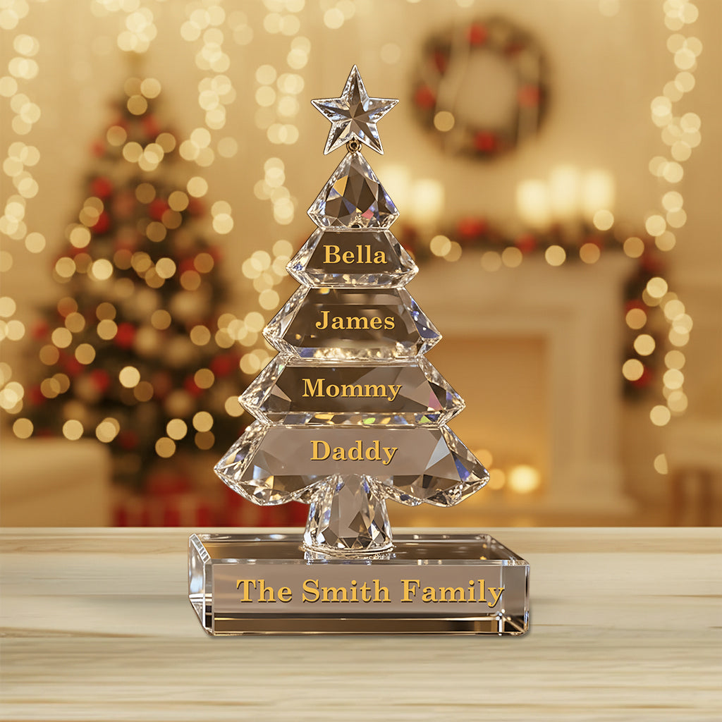Merry Christmas - Personalized Family Custom Shaped Acrylic Plaque