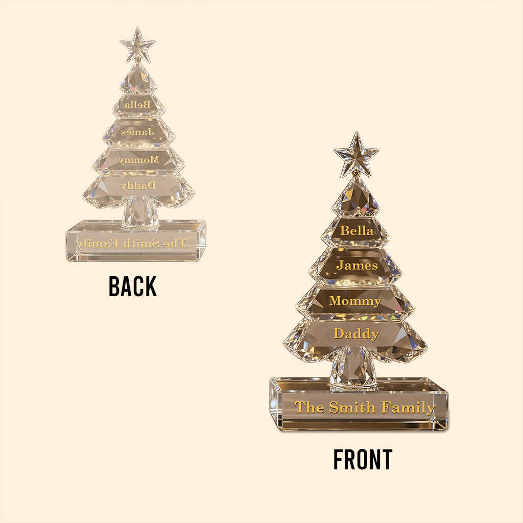 Merry Christmas - Personalized Family Custom Shaped Acrylic Plaque