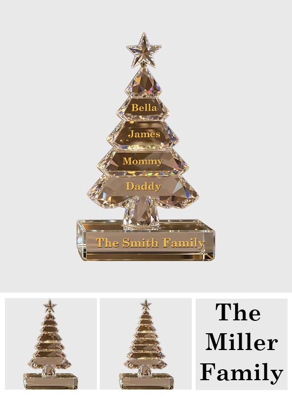 Merry Christmas - Personalized Family Custom Shaped Acrylic Plaque