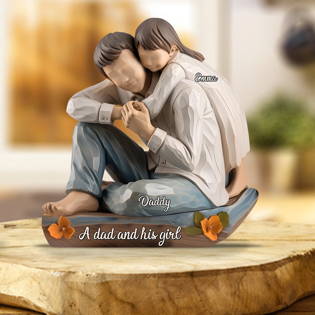 Daddy And Daughter, Son - Personalized Father Custom Shaped Acrylic Plaque