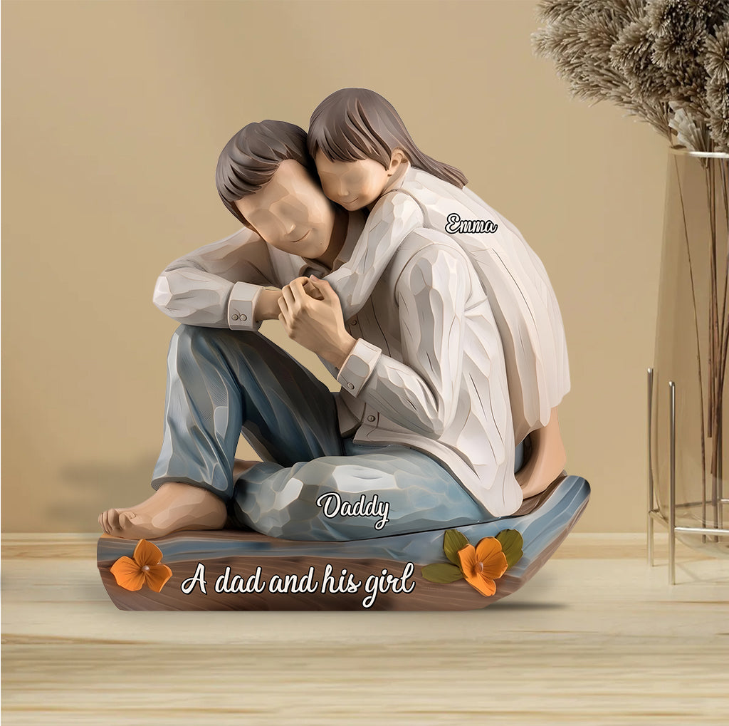 Daddy And Daughter, Son - Personalized Father Custom Shaped Acrylic Plaque