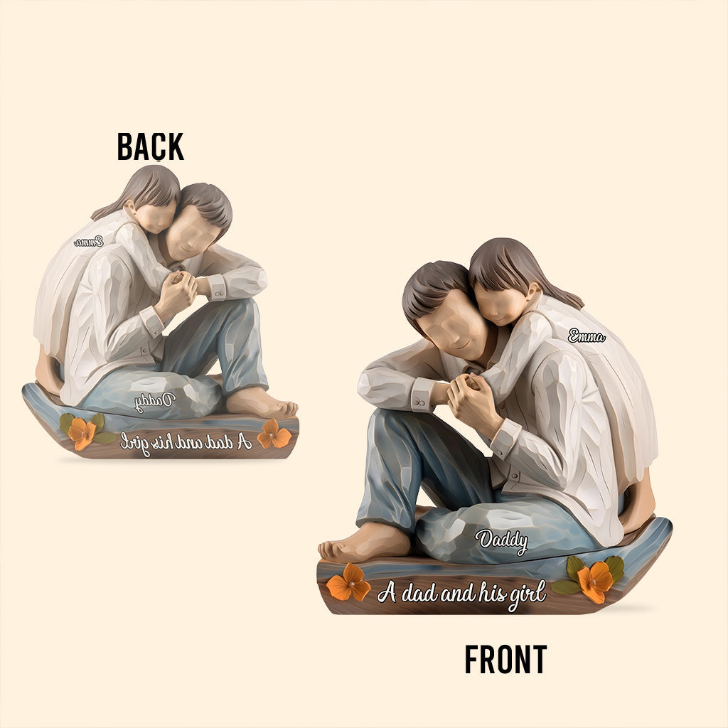 Daddy And Daughter, Son - Personalized Father Custom Shaped Acrylic Plaque