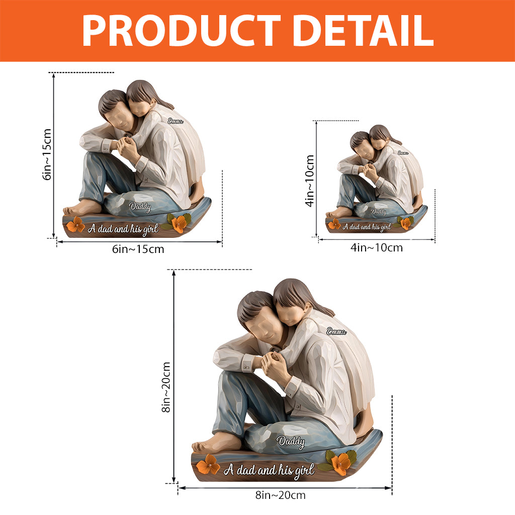 Daddy And Daughter, Son - Personalized Father Custom Shaped Acrylic Plaque