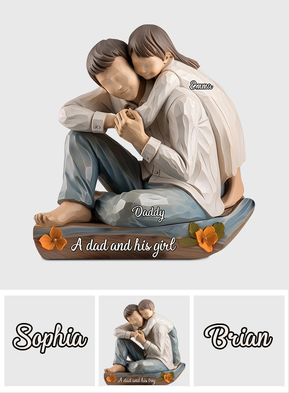 Daddy And Daughter, Son - Personalized Father Custom Shaped Acrylic Plaque