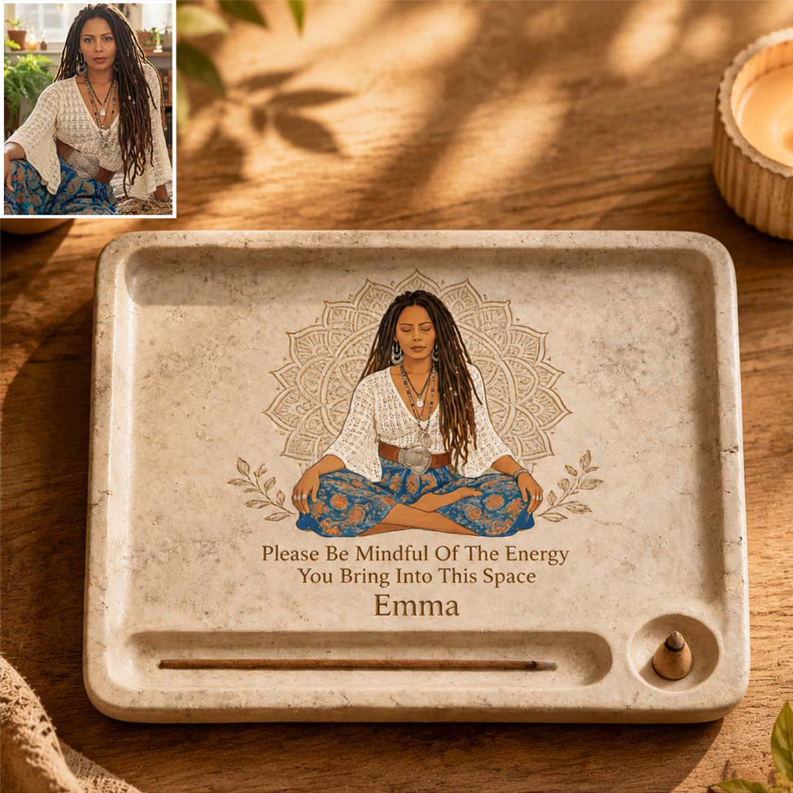 Namaste - Personalisierte Hippie Ablage