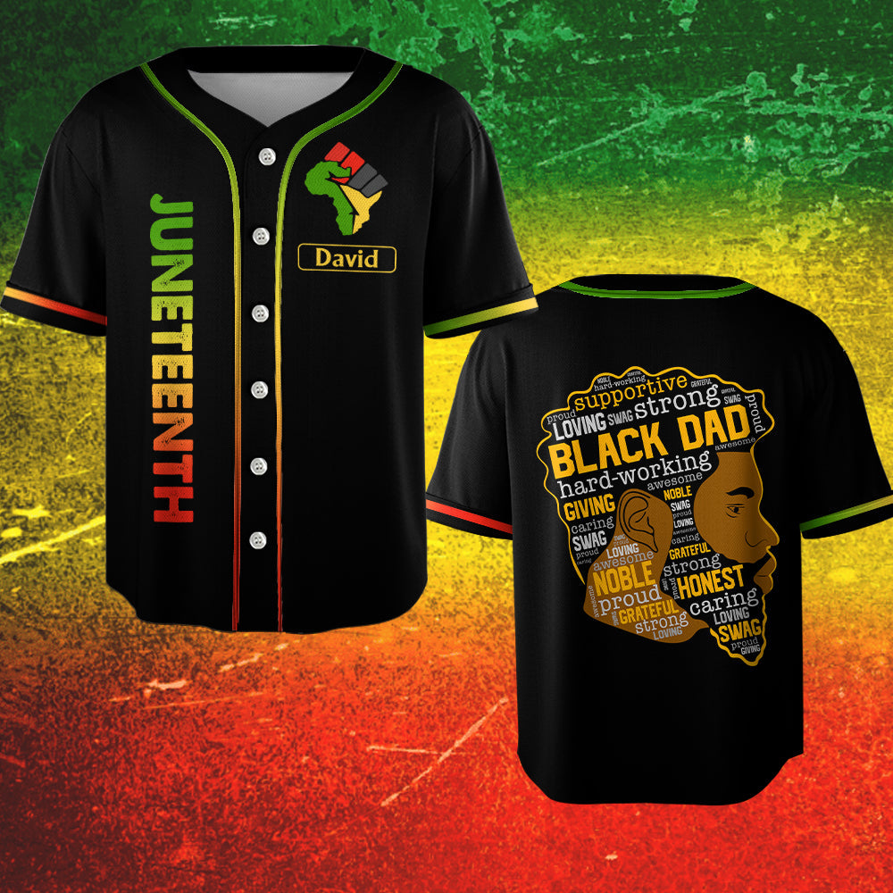 Black Father – Personalisiertes Juneteenth-Baseballtrikot