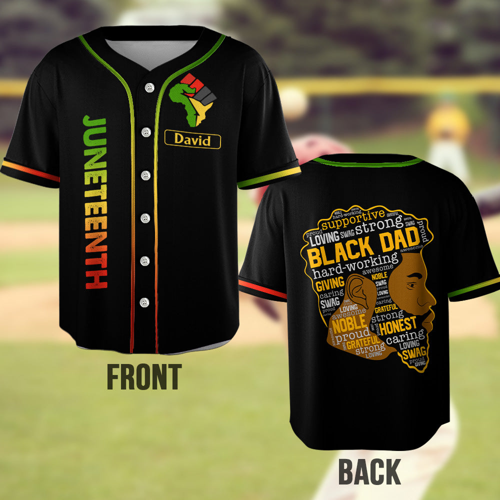 Black Father – Personalisiertes Juneteenth-Baseballtrikot