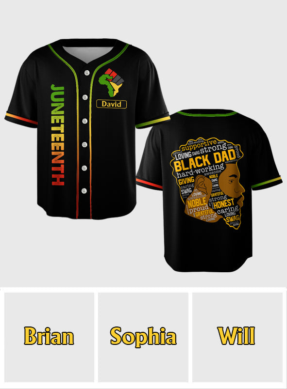 Black Father – Personalisiertes Juneteenth-Baseballtrikot
