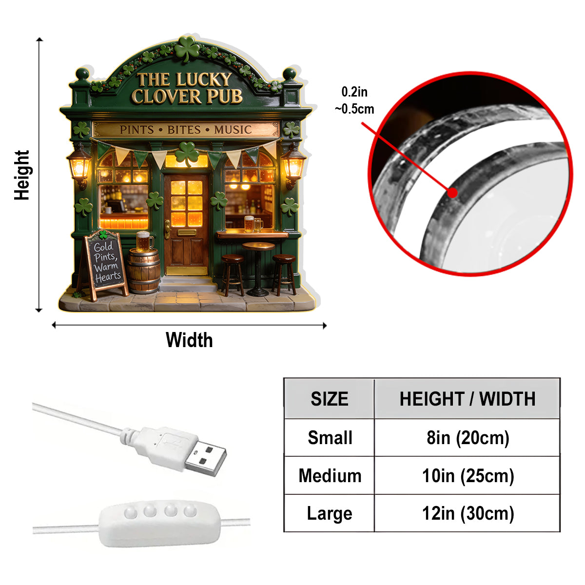 Irish Pub - Personalized Irish Acrylic LED Night Light