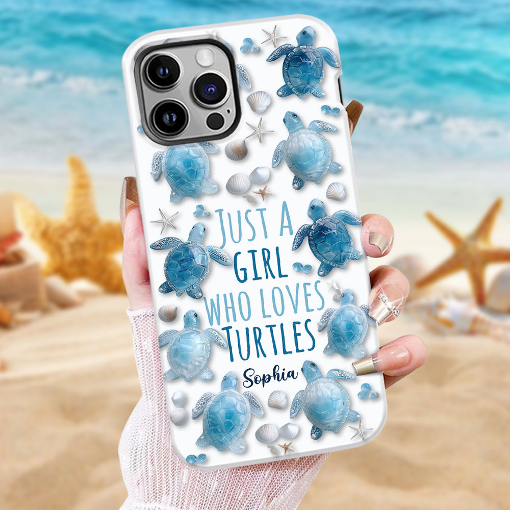 Just A Girl Who Loves Turtles - Personalized Turtle Full Print Phone Case